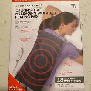 NEW IN BOX Sharper Image weighted heating massage pad